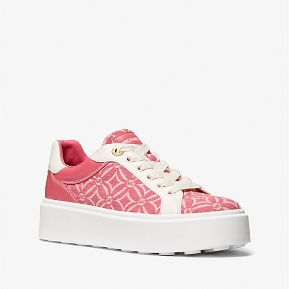 Michael Kors Romey Logo Jacquard Platform Sneaker - Picture 1 of 4